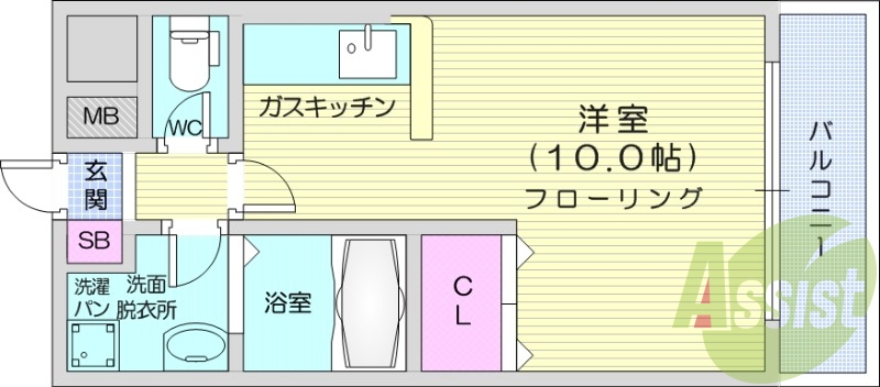 1R、インターネット無料、BS、バストイレ別、追焚機能
