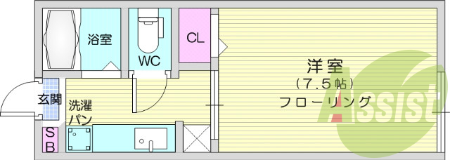 1K、エアコン、室内洗濯機置場、トイレ浴室別、収納