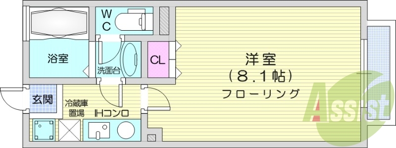 １K、エアコン、モニターホン、プロパン、ウォシュレット