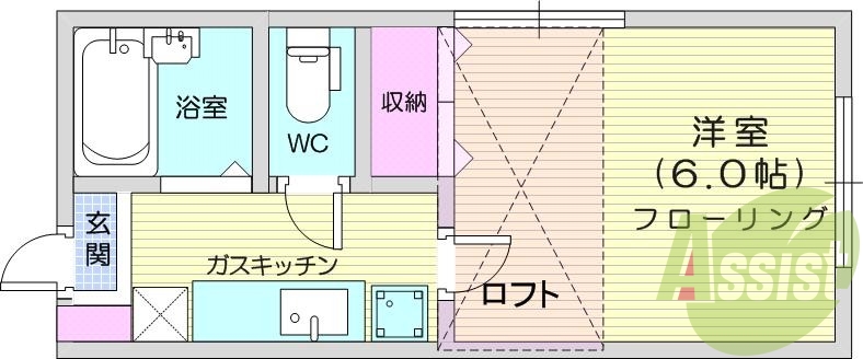 1K、南向き、追い焚き、BT別、もインター付インターホン