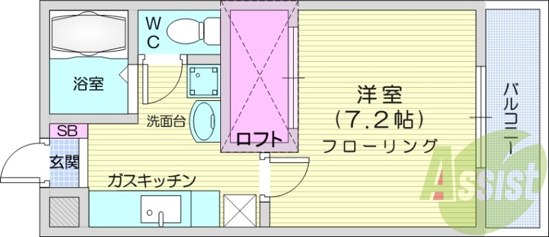 1*、シューズボックス、バス・トイレ別室