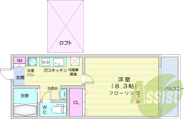 1Ｋ、独立洗面台、エアコン、バストイレ別、インターホン