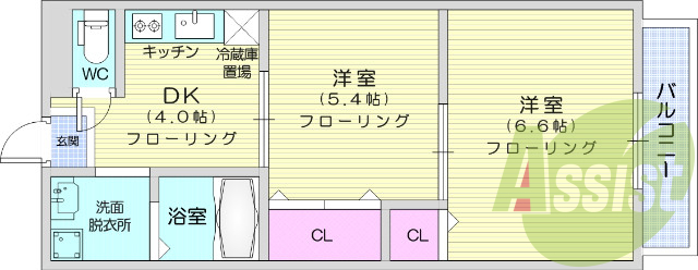 ２DK、オートロック、ウォシュレット、洗面化粧台、エアコン