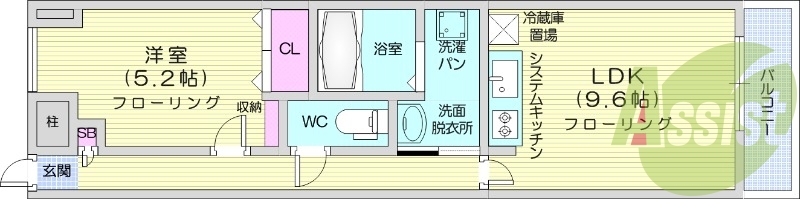 1LDK、エアコン、宅配BOX、光ファイバー、防犯カメラ