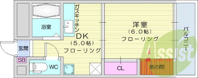 1DK、給湯器、ガスコンロ設置可、エアコン、シューズBOX。
