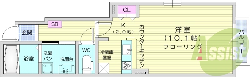 1R、角部屋、トランクルーム、浴室乾燥機、追い焚き機能