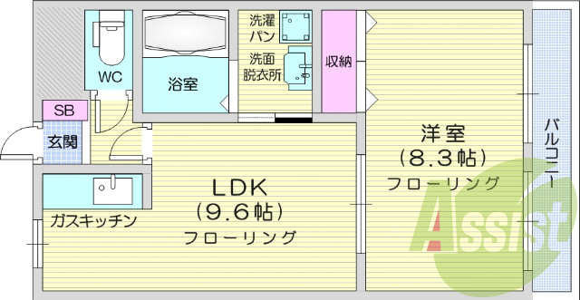1ＬＤＫ、ペット相談可、追い焚き、ネット無料