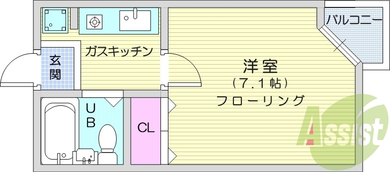１Ｋ・インターホン・エアコン・ユニットバス