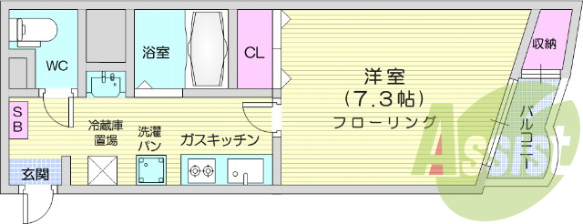 お写真は706号室のものです。参考にしてくださいませ。