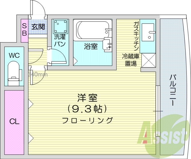 １K、BT別、ガスコンロ、エアコン、モニター付きインターホン