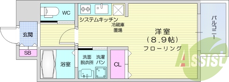 １R、浴室乾燥機、温水洗浄便座、シャンプードレッサー