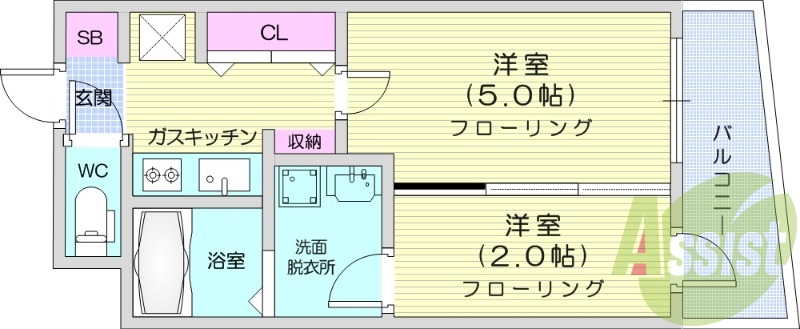 1K、BT別、温水洗浄便座、2口コンロ、オートロック