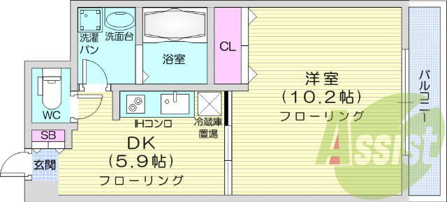 １K・オートロック・バストイレ別・エアコン