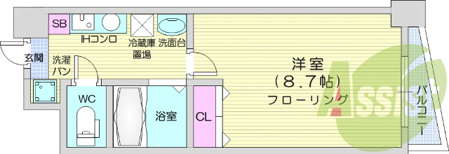 お写真は109号室のものです。参考にしてくださいませ。
