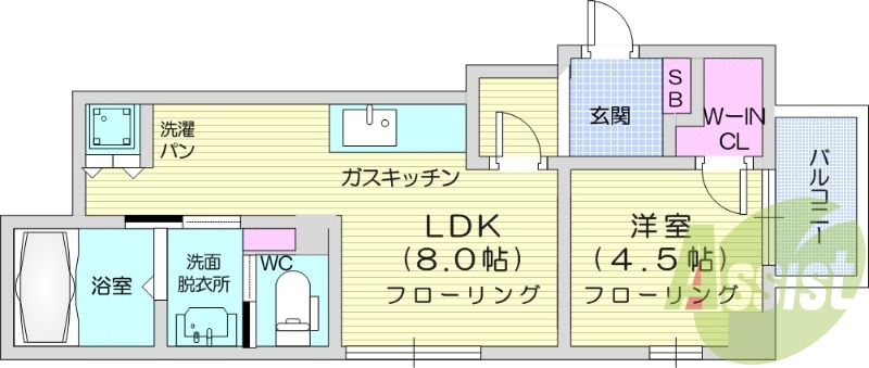 1LDK、駅近、共有スペース、バルコニー水洗