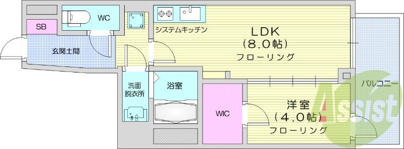 1LDK、収納スペース、エアコン、洗面所独立