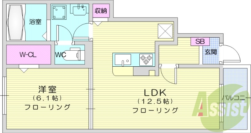 1LDK、ペット相談、ネット無料、浴室乾燥、洗面化粧台