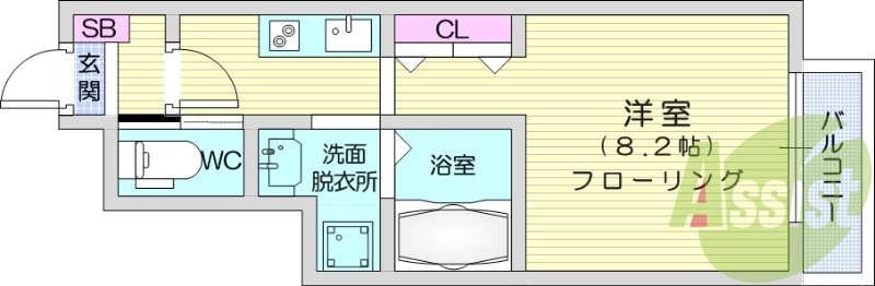 １K、インターネット無料、独立洗面台、追い焚き機能