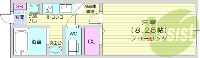 1K、バストイレ別、モニター付きインターホン
