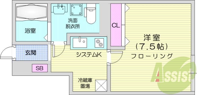 1K、バストイレ別、独立洗面台、温水洗浄便座