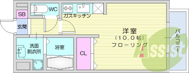 1R、エアコン、追い炊き、バストイレ別、HIコンロ