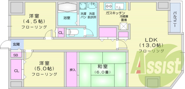 ３ＬＤＫ、給湯、エアコン、ＩＨコンロ。