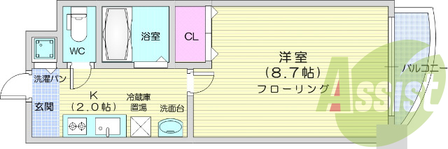 お写真は303号室のものです。参考にしてくださいませ。