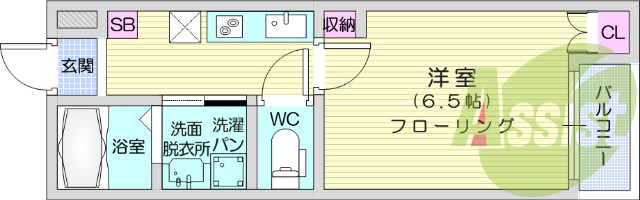 1K、バス・トイレ別、温水洗浄便座、追焚機能、２口コンロ