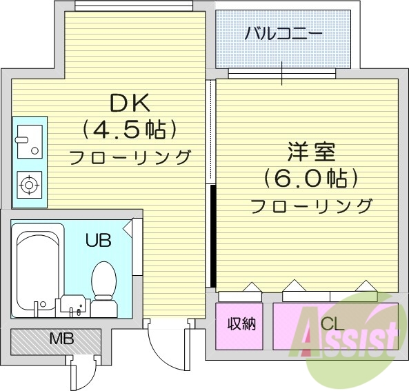 2DK、都市ガス、インターネット無料、照明器具付き、エアコン