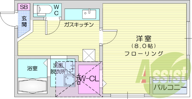 1K、ロフト、洗面所独立、W-CL、追焚機能、モニターホン