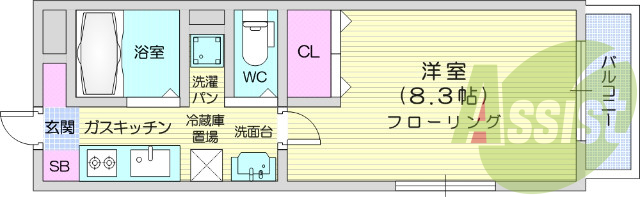 1K、追い炊き、独立洗面台、オートロック、シューズボックス