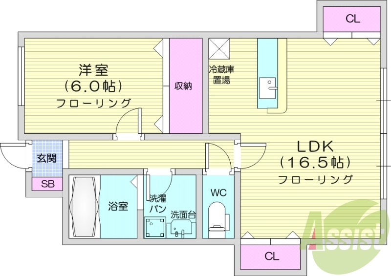 1LDK、シャンプードレッサー、追い焚き機能、室内洗濯機置場