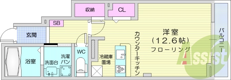 1K、追い焚き、浴室乾燥機、独立洗面化粧台