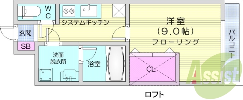 1K、浴室乾燥機、追い焚き、シャンプードレッサー、エアコン