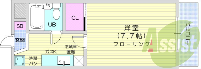 お写真は305号室のものです。参考にしてくださいませ。
