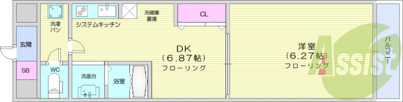 1ＤＫ、バス・トイレ別、光ファイバー、エアコン