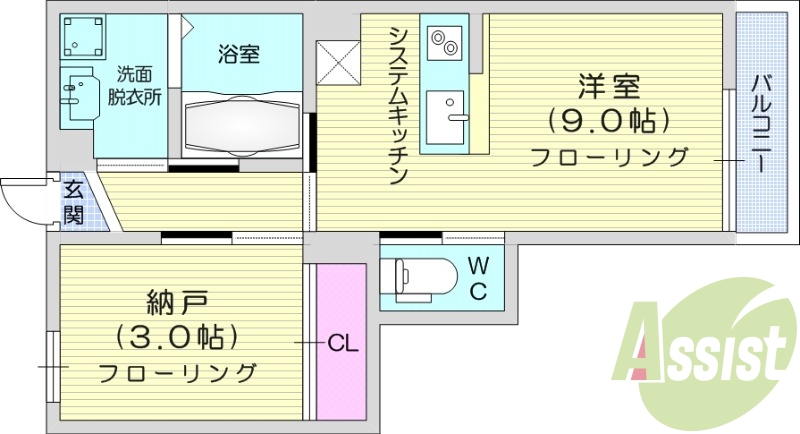 1LDK、浴室乾燥機、追い焚き、宅配ボックス、ネット無料