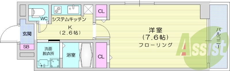 1K、ダブルロックキー、浴室乾燥機、ネット使用料無料