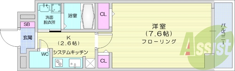 1K、ダブルロックキー、浴室乾燥機、ネット使用料無料