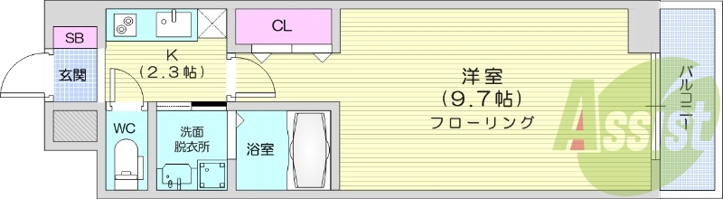 1K、ダブルロックキー、浴室乾燥機、ネット使用料無料