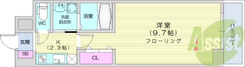 1K、ダブルロックキー、浴室乾燥機、ネット使用料無料