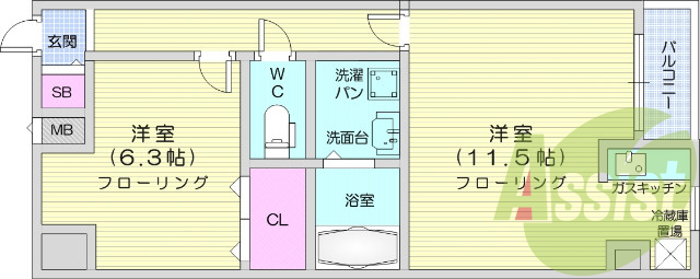 1LDK、浴室乾燥機、追い焚き、モニターホン