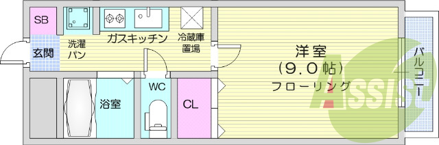 写真は別号室です。TVインターホン、オートロック、エアコン
