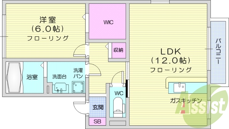 お写真は201号室のものです。参考にしてくださいませ。