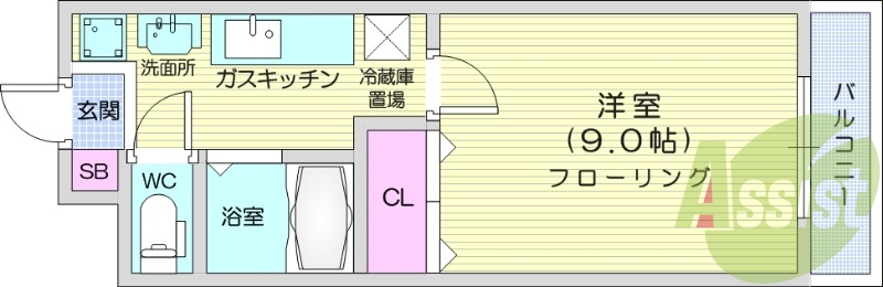 写真は別室です。フローリング、バルコニー、風呂トイレ別。