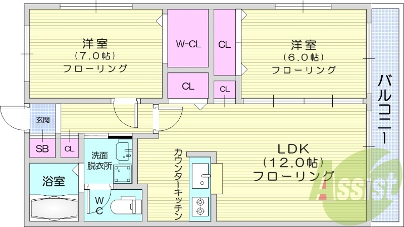 ※302号室は角部屋ではありません。※　