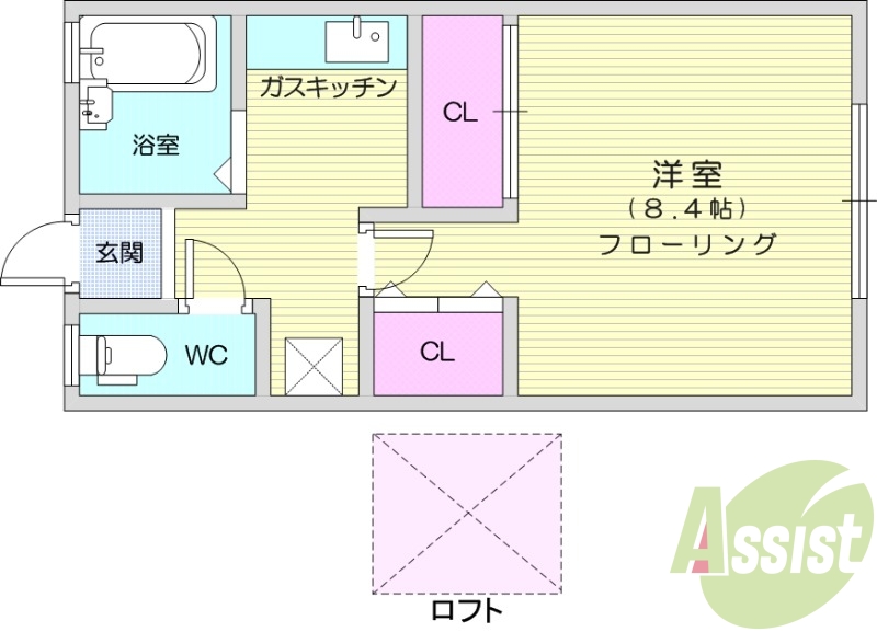 写真は別部屋です。1K、ロフト、モニター付きインターホン