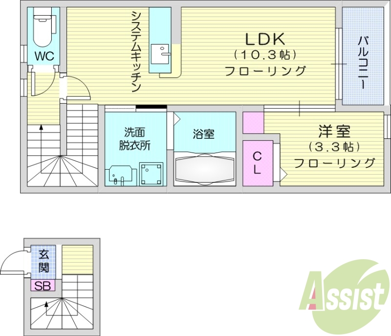 1LDK　ペット相談　インターネット無料　浴室乾燥機