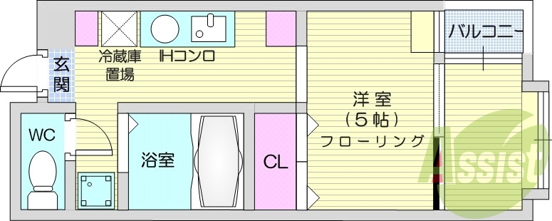 1K、バストイレ別、ウォシュレット、シューズボックス