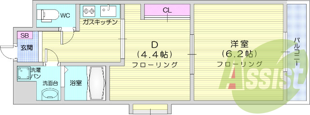 お写真は201号室のものです。参考にしてくださいませ。